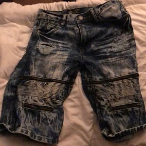 Ripped jean shorts